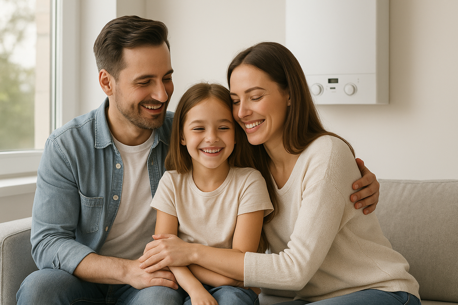 Familia segura en el hogar